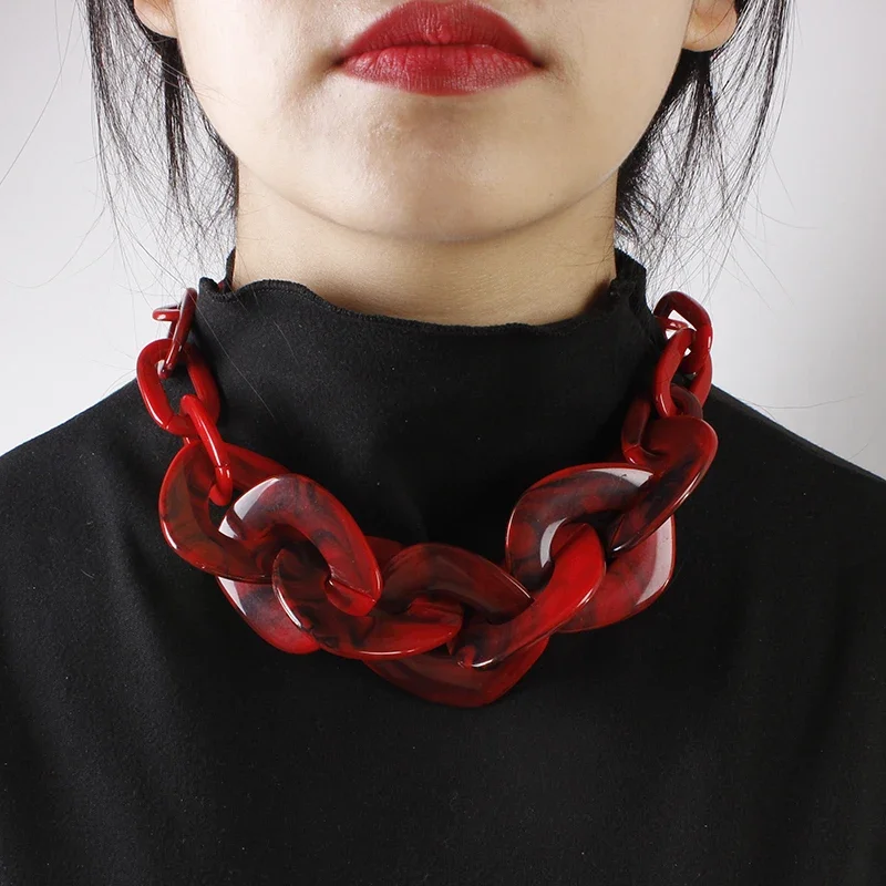 Новое богемное акриловое Большое Квадратное ожерелье с цепочкой для мужчин и