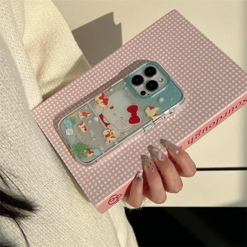 Чехол Hello Kitty для iPhone 16 Pro Max Kawaii Sanrio модная цепочка телефона с милой девушкой