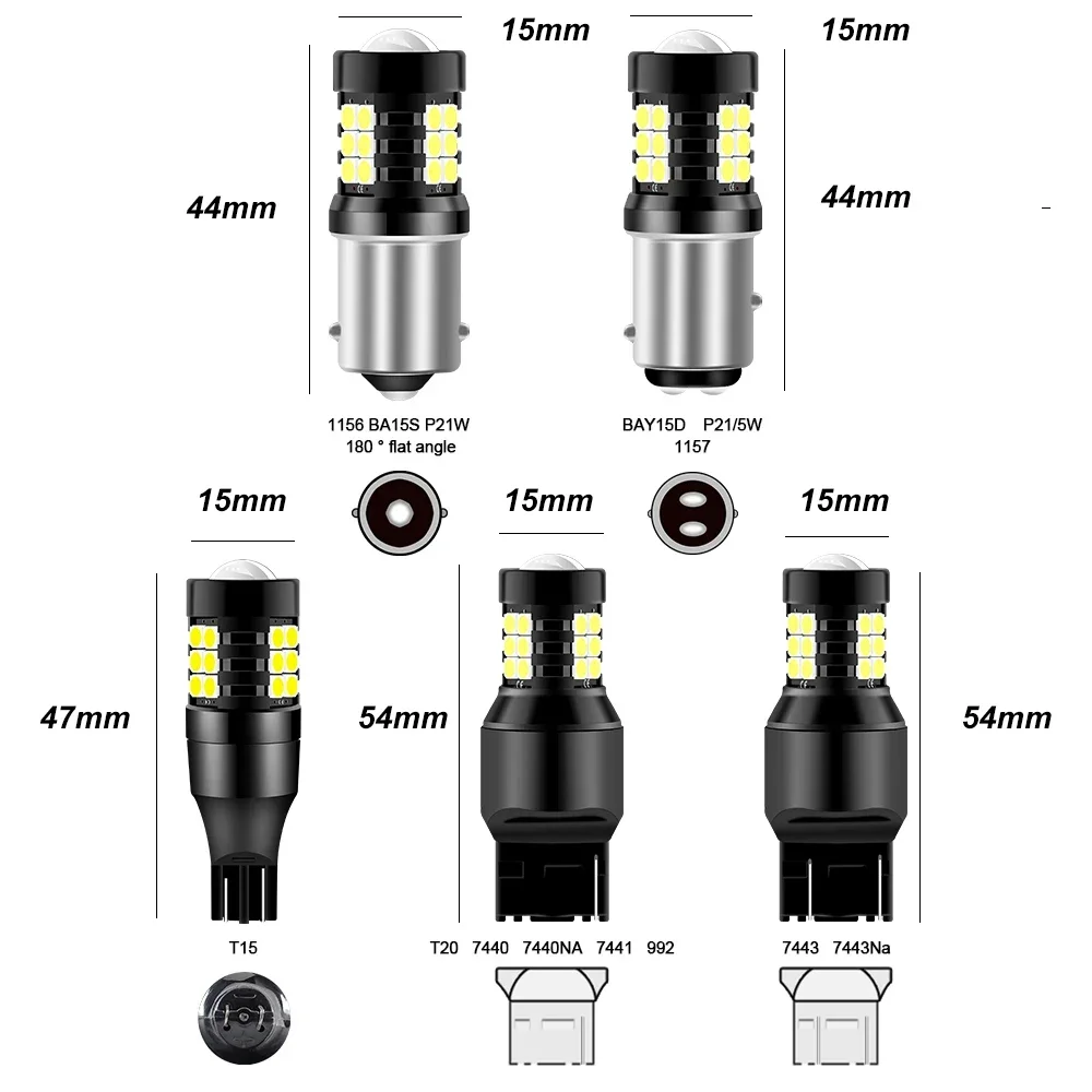 Фото Автомобильный светодиодный указатель поворота TCYATO 1156 7440 PY21W 21SMD, высокая яркость, задний фонарь №3
