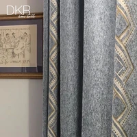 northern european style modern simple new chinese chenille shading thicken curtains for living room bedroom jacquard curtains