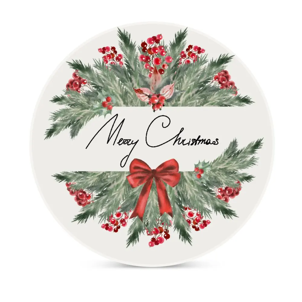 

2 PCS Round Coasters Absorbent Ceramic With Cork Backing Cup Mat Pad For Drinks