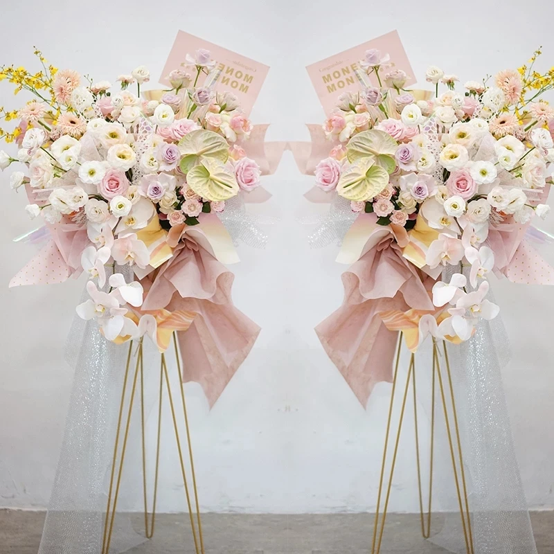 Роскошная позолоченная подставка для корзины цветов Свадебный дорожный гид