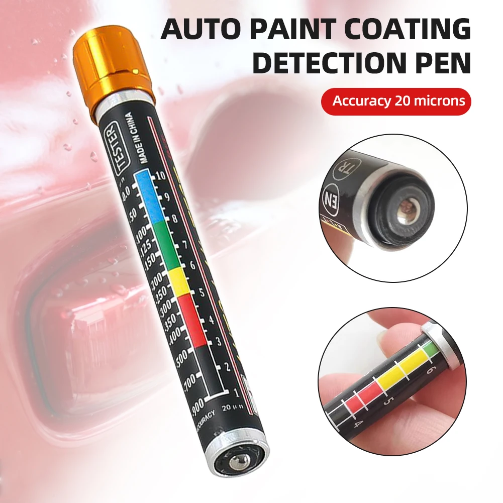 

Car Paint Thickness Tester Pen With Magnetic Tip Scale Indicator Portable Car Paint Coating Tester Meter Coat Crash Check Test