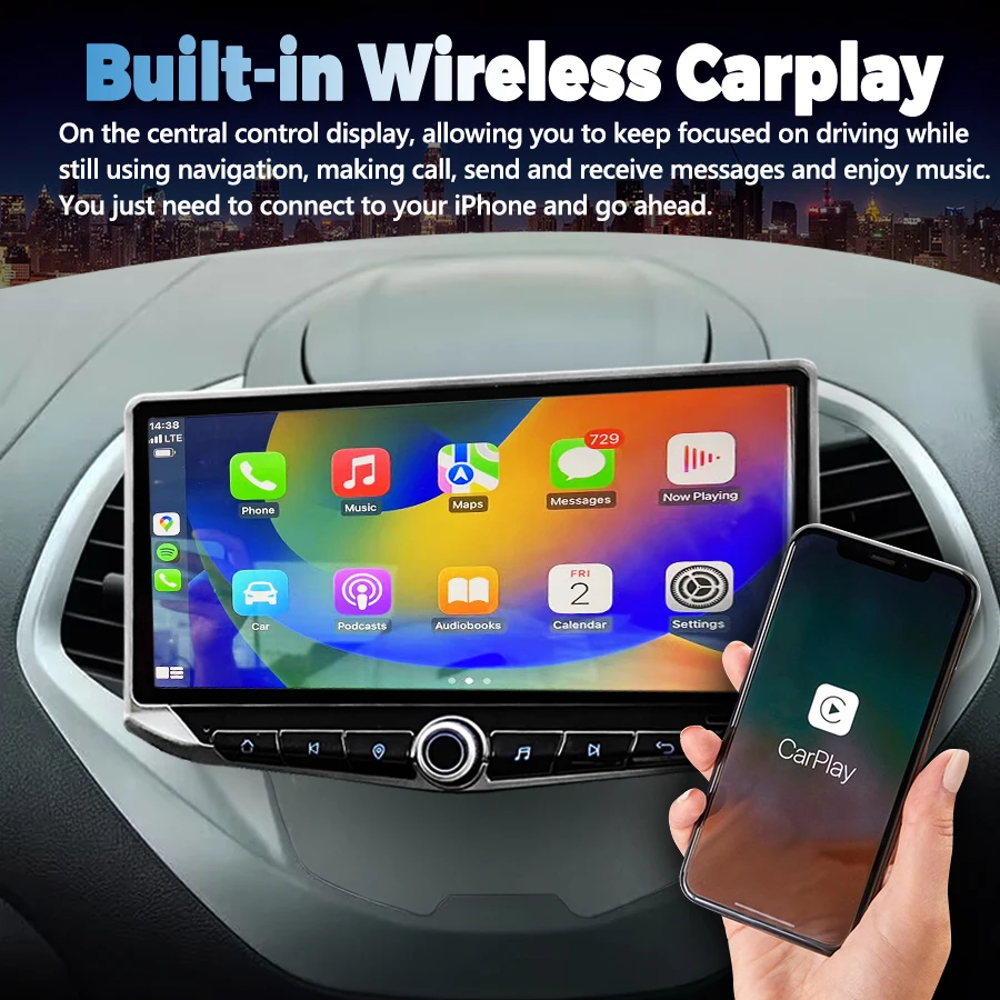 10 88-дюймовый экран Android для Ford Figo KA 2015 2016 2017 2018 автомобильный радиоприемник видео