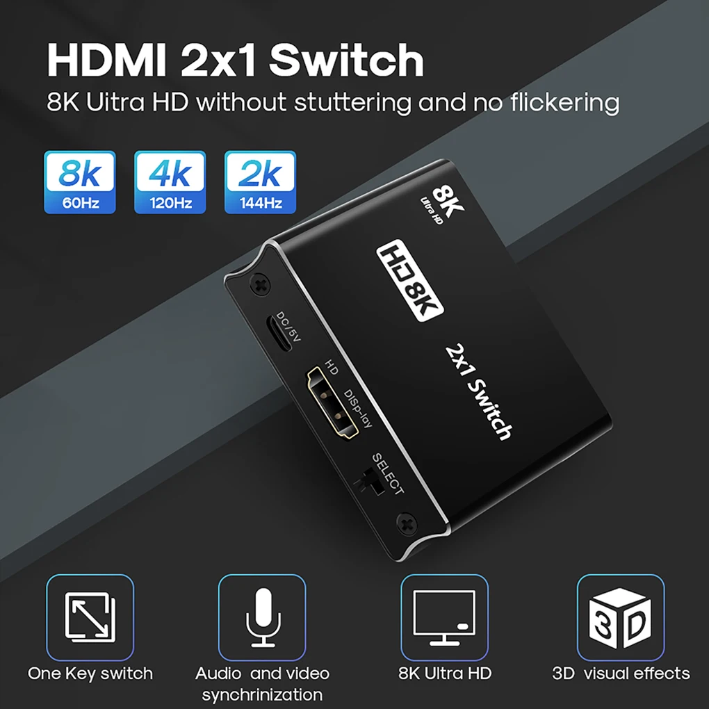 

Игровая консоль 2 в 1, HDMI-коммутатор, разрешение 8 к, корпус из алюминиевого сплава