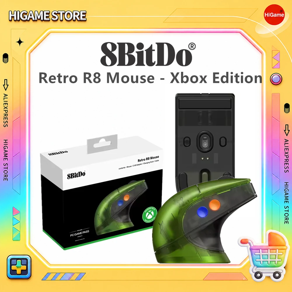 Фото Мышь 8BitDo Retro R8 - версия для Xbox: оптимизированная и унифицированная. Создано для Xbox. Официально лицензировано. Bluetooth №1
