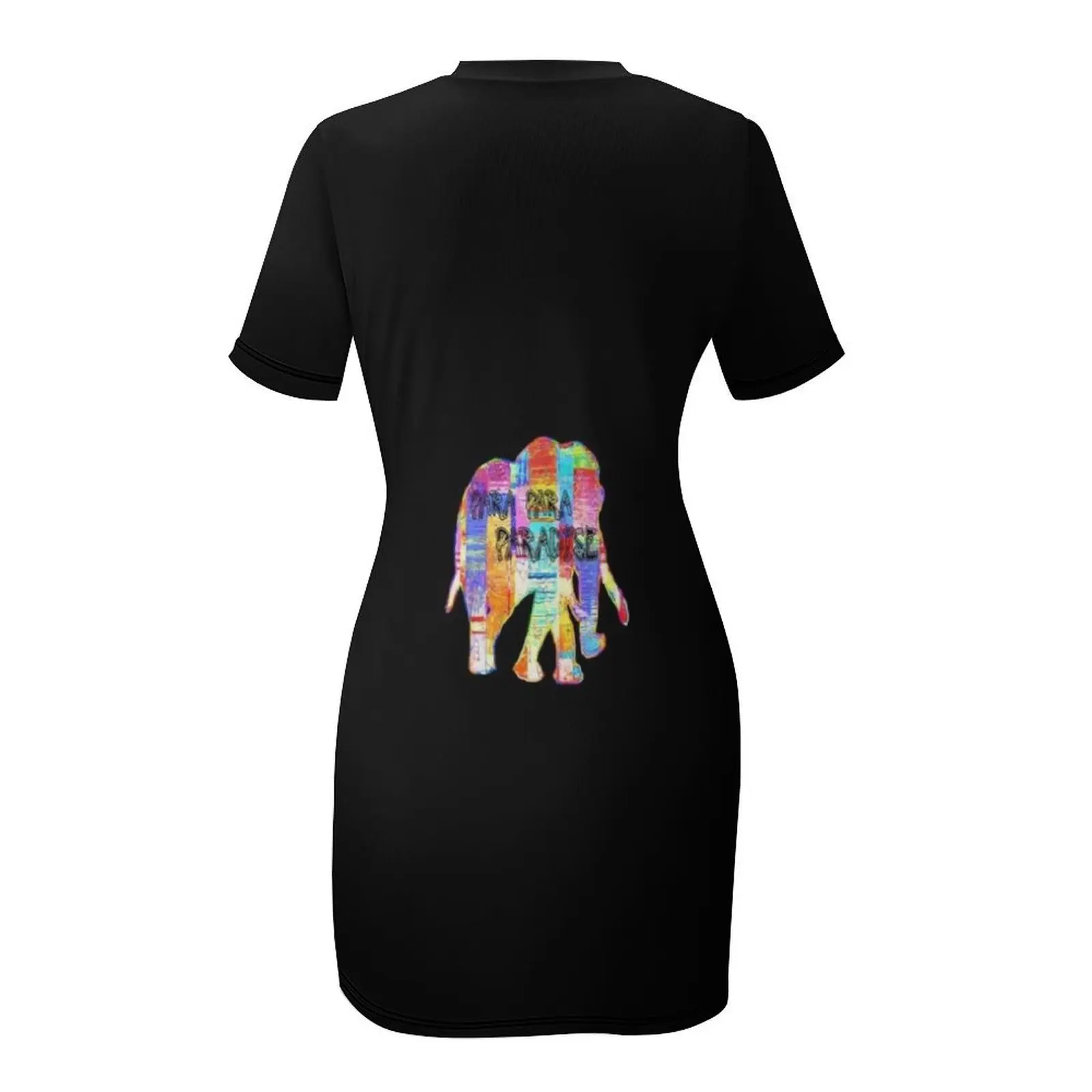 Футболка Para Paradise Платье с короткими рукавами и слоном платья длинными длинное