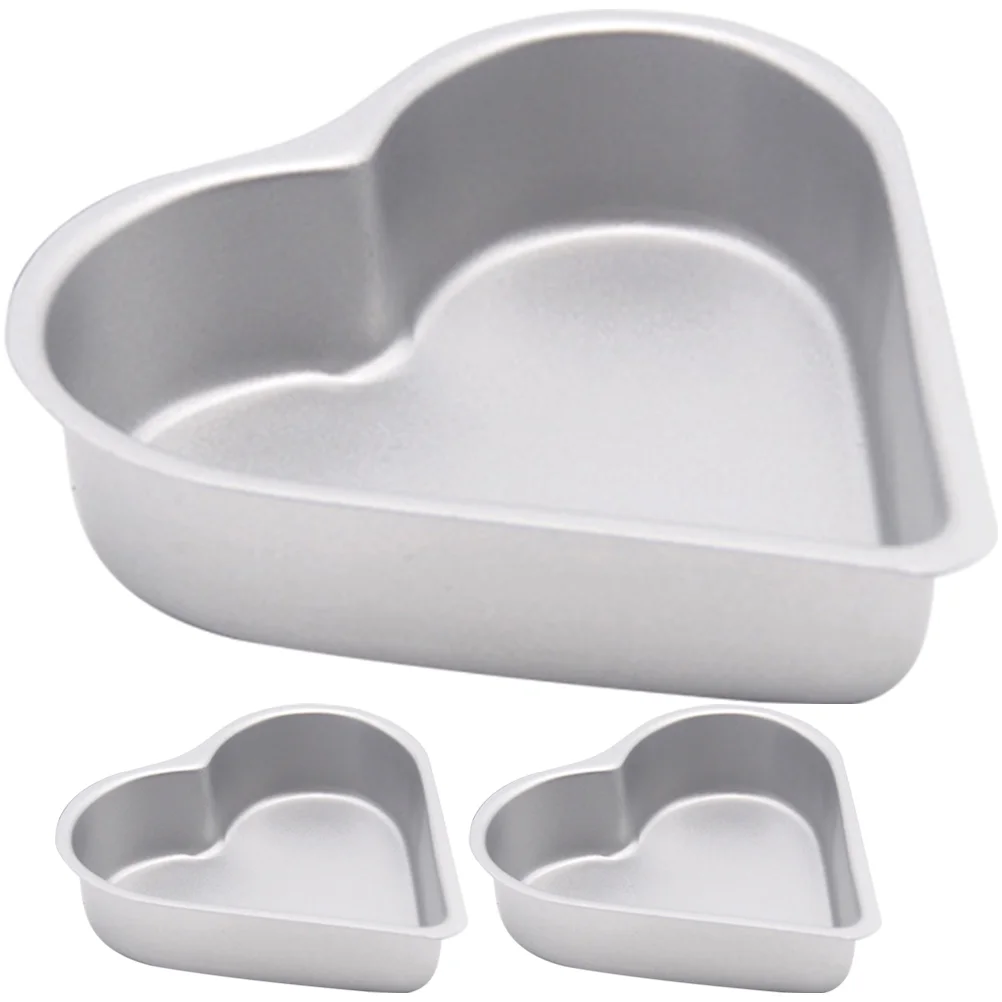 

3 Pcs Heart Pudding Mold Flan Baking Cake Molds Mini Jelly Kids Pans Tart Plate