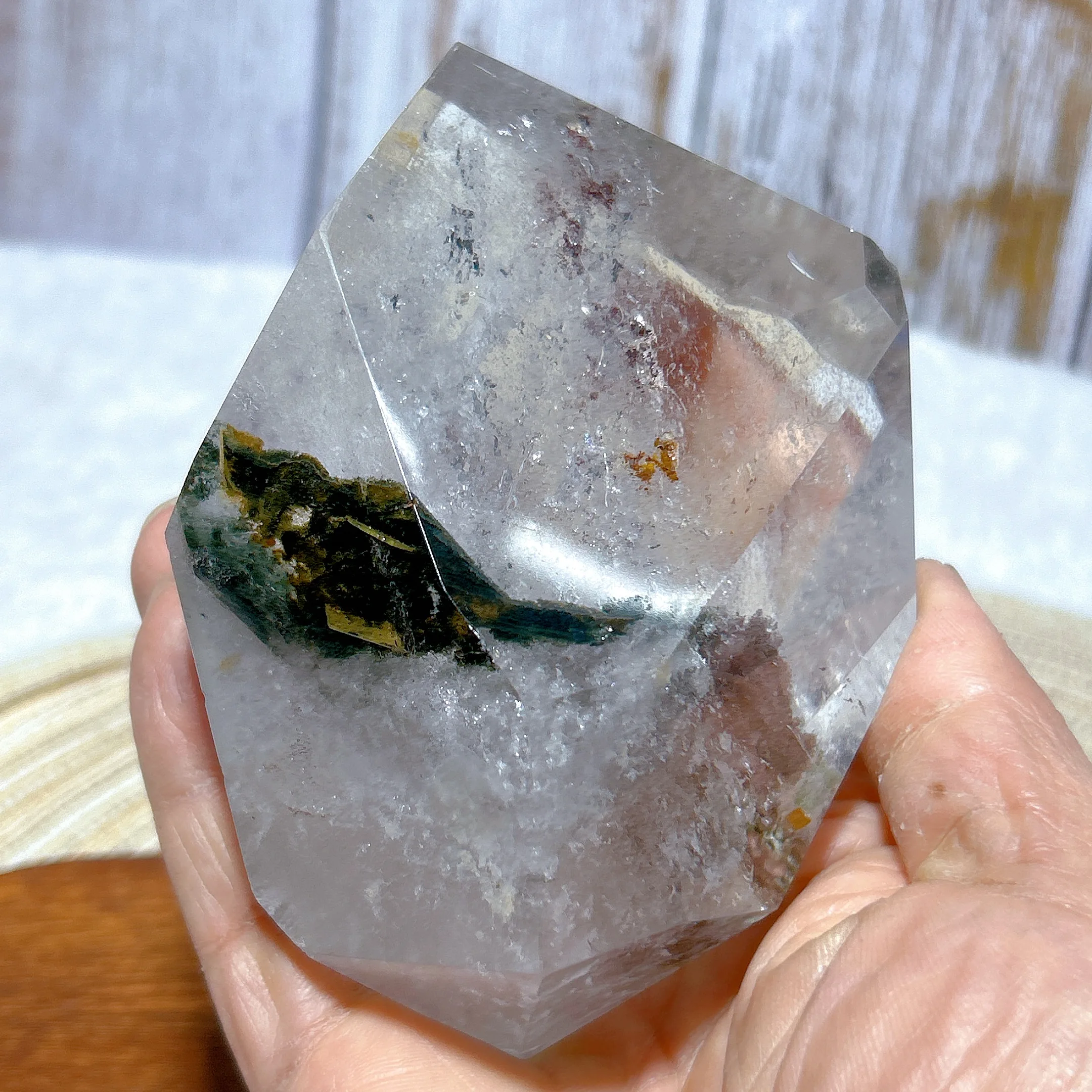 Исцеляющие натуральные кристаллы радужный прозрачный садовый кварц большой