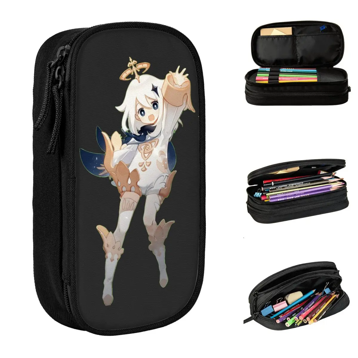 

Paimon Genshin Impact Anime Game Pencil Case Pencil Box Pen Holder for Student Big Capacity Bags School Supplies Stationery