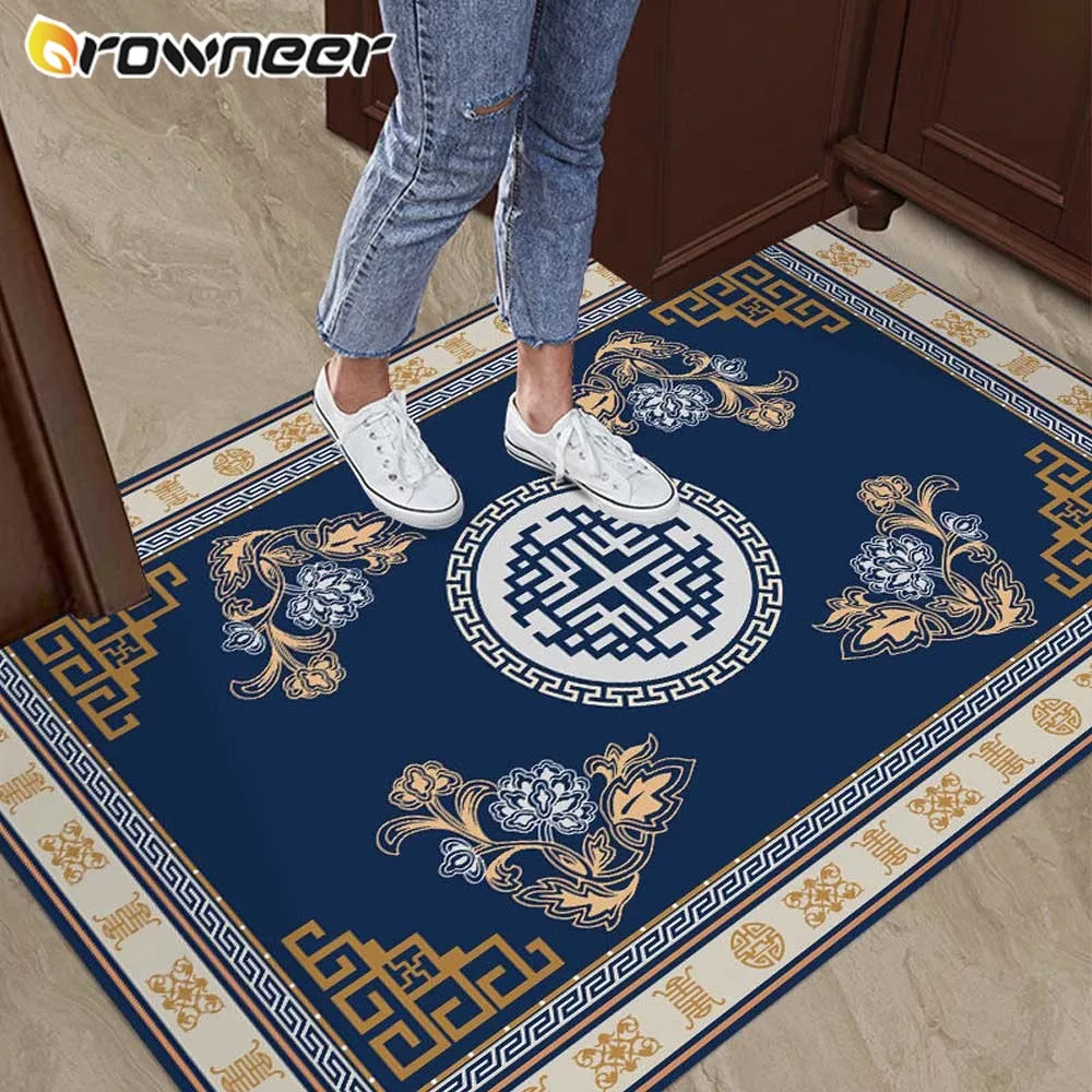 

Entrance Door Mat Anti Slip Floor Mats Chinese Style Rectangular Bedroom Shower Room Entry Carpet Bathroom Accessory Home Décor