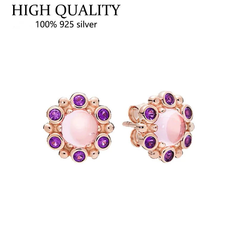 

Hot Sale High Quality 100% 925 Sterling Silver Rose Gold Crest Shining Earrings Women's Fashion Silver Earrings Jewelry Gifts