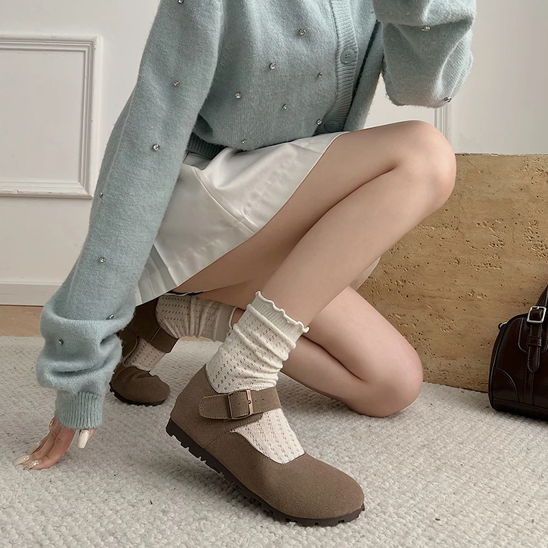 Женская обувь 2024 универсальная женская с круглым носком осеннее новое платье в