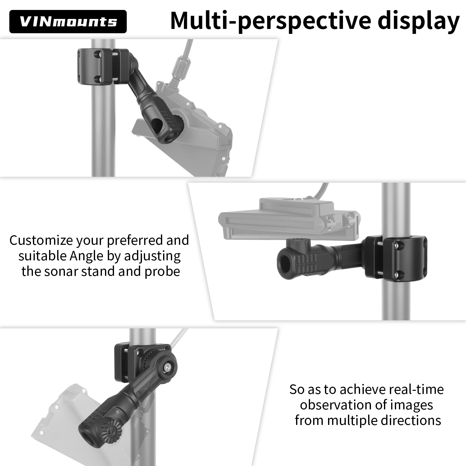VINmounts 0 °   Крепление для эхолота Perspective Transducer Mount для Garmin LiveScope LVS34LVS32LVS62 и Lowrance ActiveTarget AT02, на штангу (art.: 3920d9397c5bd) - 3920d9397c5bd