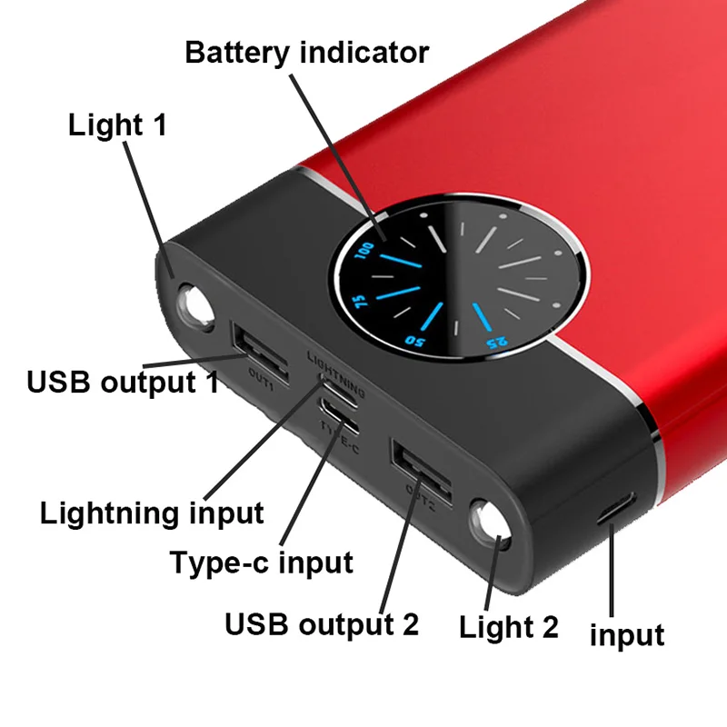 80000mAh Fast Charge Power Bank Portable Large Capacity Charger 2USB Digital Display External Battery LED for iPhone xiaomi