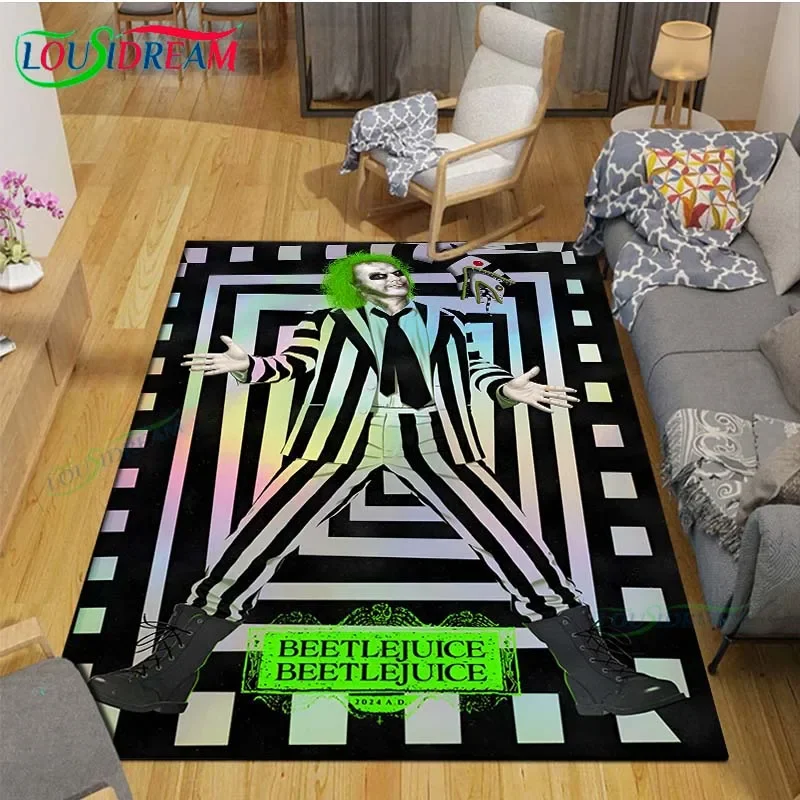 Фото Роль комедийного фильма ужасов B-Beetlejuice, ковры с принтом для гостиной, противоскользящий коврик, детские коврики для спальни, коврик для йоги, декор ковра №2
