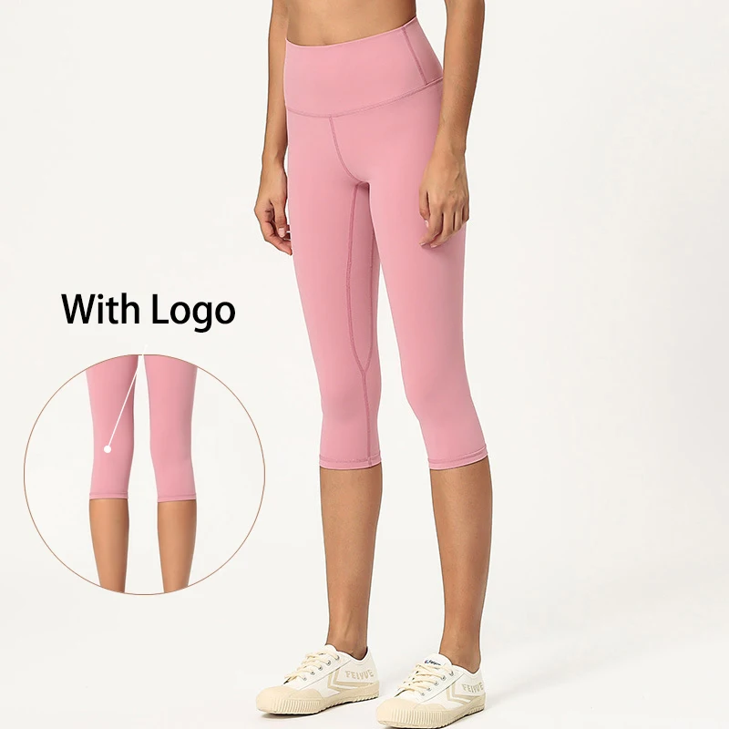 

Новые женские быстросохнущие штаны для йоги с логотипом, эластичные велосипедные Капри для бега, фитнеса, тренировок, штаны с глубоким прис...