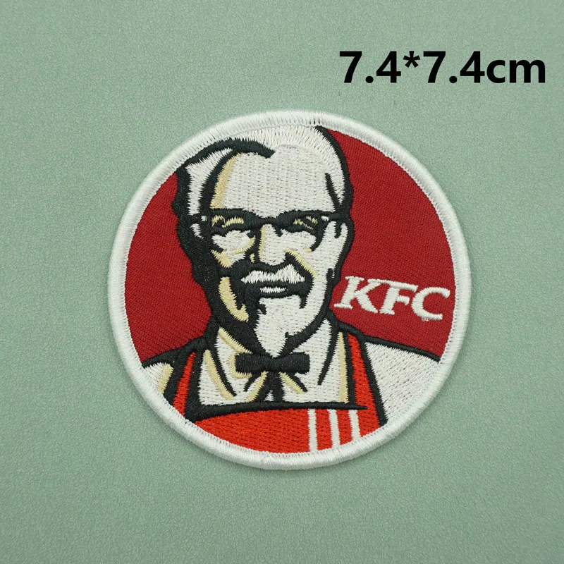 

fried chicken logo embroidered patches with hook backing
