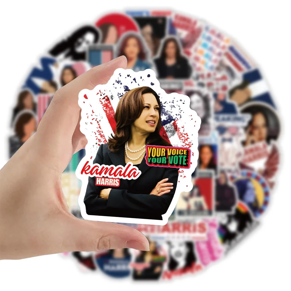 52 шт. Kamala Devi Harris забавные граффити мультяшные наклейки подходят для багажника