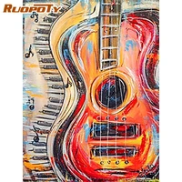 ruopoty 5d diy diamond painting frame guitar full square diamond embroidery scenery mosaic picture rhinestone art wall decor