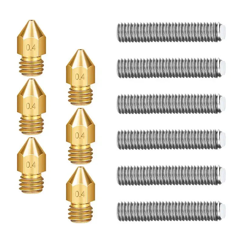 

3D Print MK8 Brass Nozzle Print Heads 0.4mm 5pcs 0.4mm Brass Extruder Nozzle Print Head 3D Printers Extruders Accessories