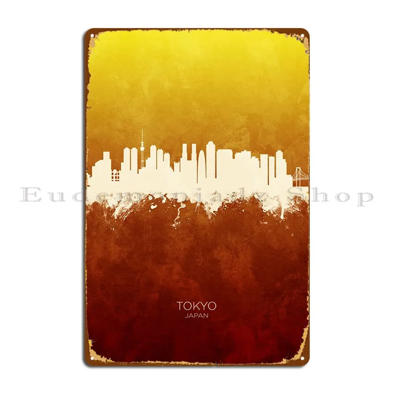 

Tokyo Japan Skyline Metal Plaque Poster Printing Wall Decor Create Designs Garage Tin Sign Poster