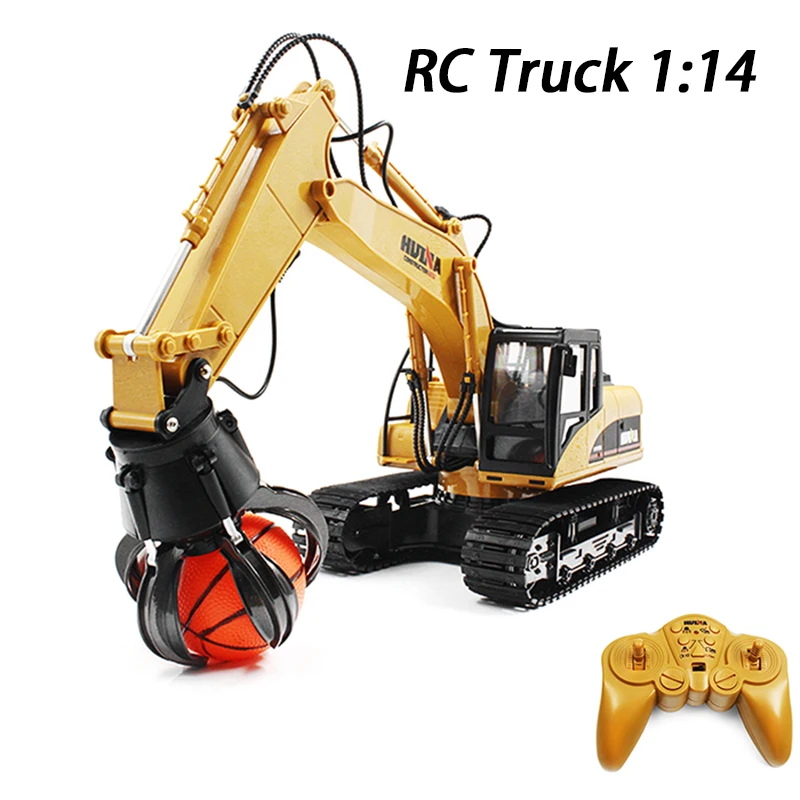 

Huina 1571 RC Truck 1:14 Alloy Remote Control Excavator Caterpillar 2.4G Gripper Engineering Vehicle Electric Cars Toys for Boys