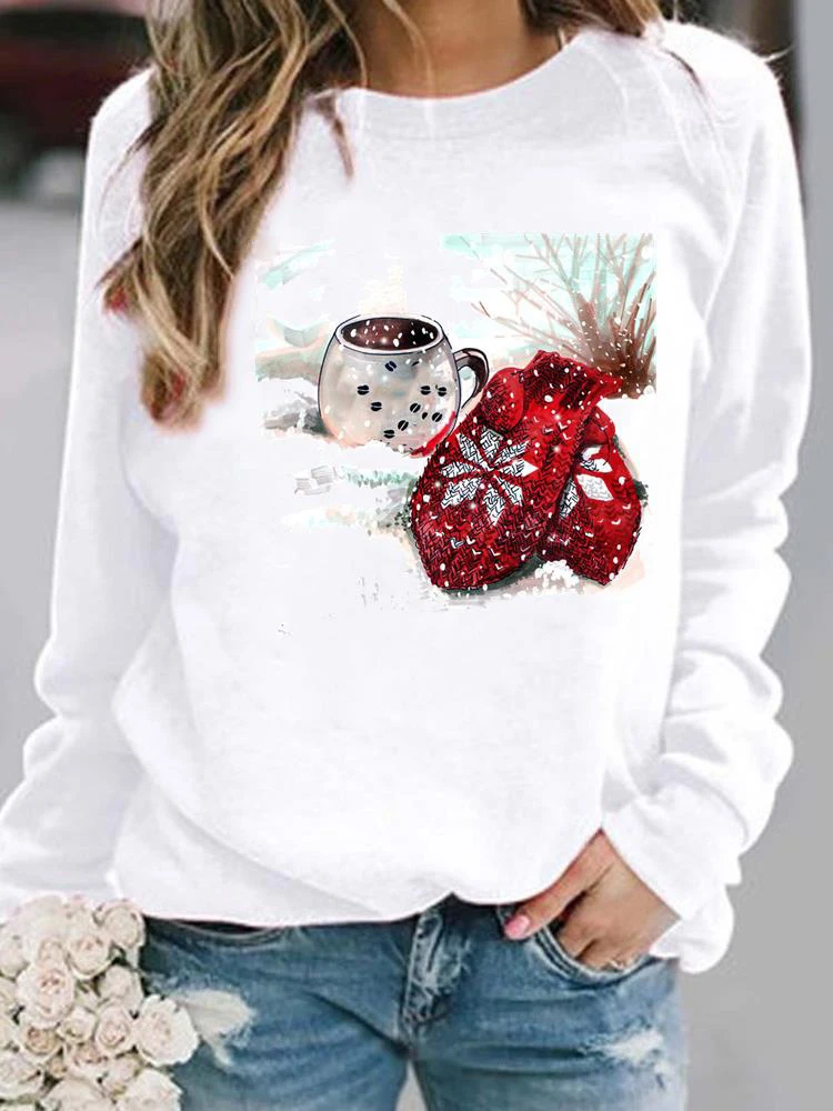 

Print Pullovers Winter Lovely Style Woman Merry Christmas Fashion Festival Female Women Hoodies Casual Graphic Sweatshirts