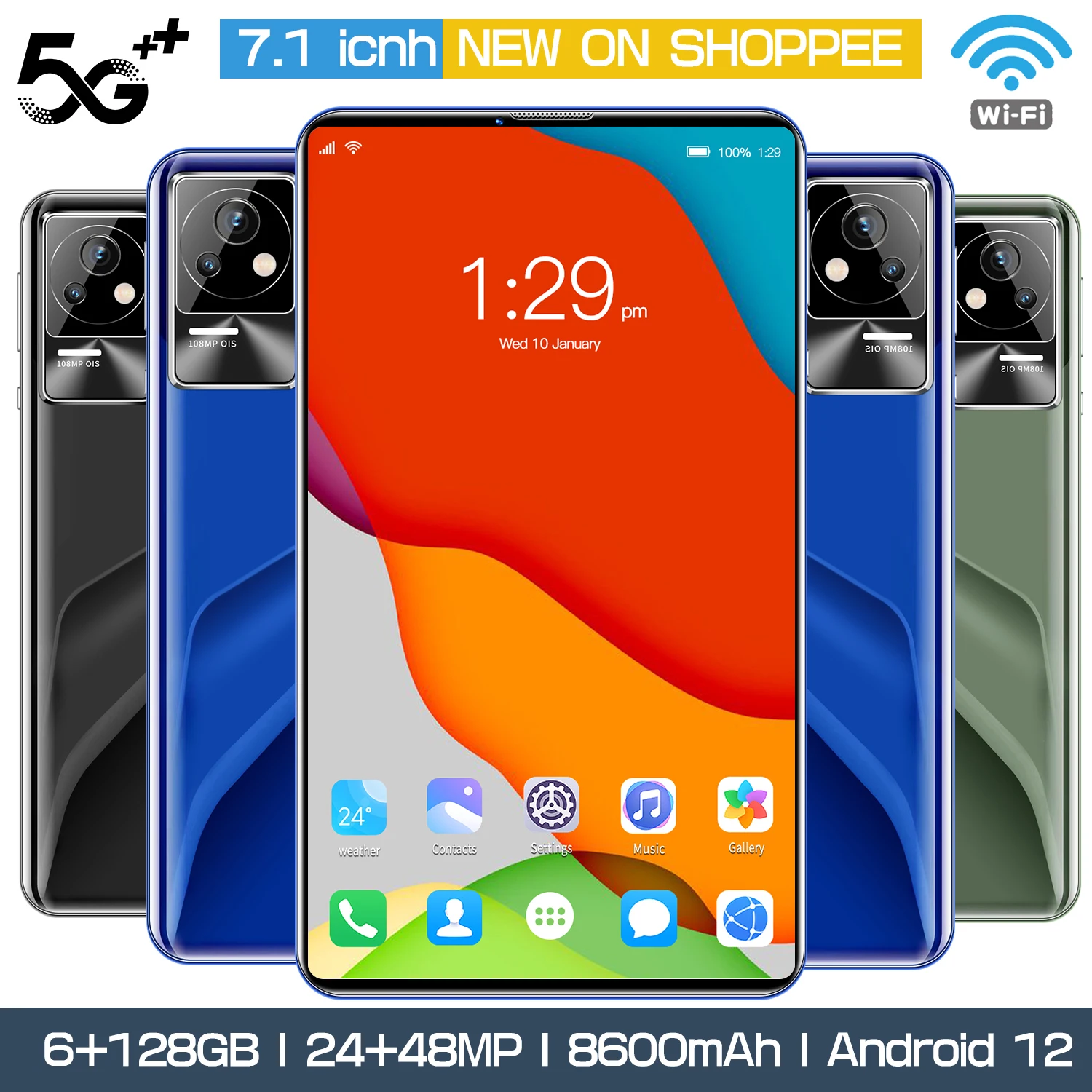 

Нетбук K50 PC Android 12 8600 мАч телефон планшет Google 7,1 дюймов 6 ГБ 128 ГБ Qualcomm 870 WIFI Alldocube две SIM-карты распознавание лица 24 + 48 Мп большой