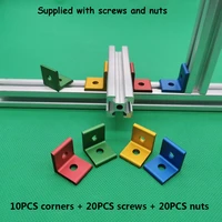10pc 2020 fixing parts vertical right angle piece profile cross fixed angle l shaped angle aluminum angle code right angle fixed
