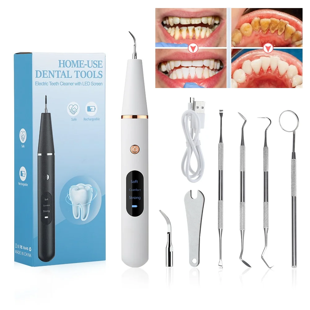 

Ultrasonic Dental Calculus Scaler Teeth Cleaner Smoke Stains Plaque Tartar Dental Stone Removal Teeth Cleaning Whitening Tools