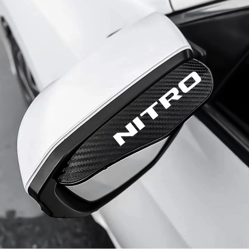 

2xCar Rearview Mirror Rain Eyebrow Accessories Rain Shield Rain Cover Carbon Fiber Rear View Side Mirror for Dodge NITRO