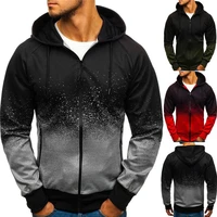 spring and autumn mens hooded jacket casual fashiondigital printing gradient sweater mens casual coats
