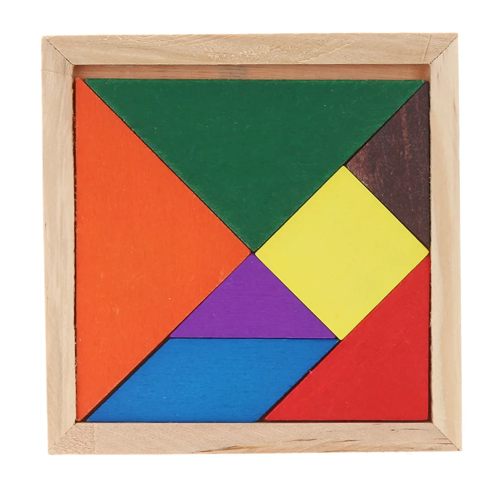 

Деревянный 3D пазл Монтессори, 1 шт., пазл, красочная квадратная головоломка, IQ игра, мозговик, тройник для детей и взрослых