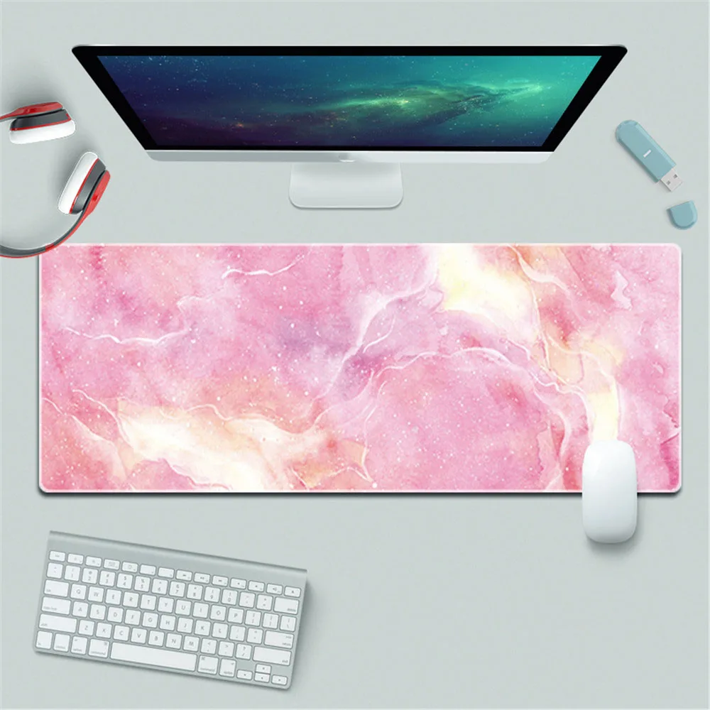 

Nordic Style Marble Mousepad Laptop Gamer Mousepad Computer Desk Pads Large Locking Edge Wrist Rests Table Mat Desk Set