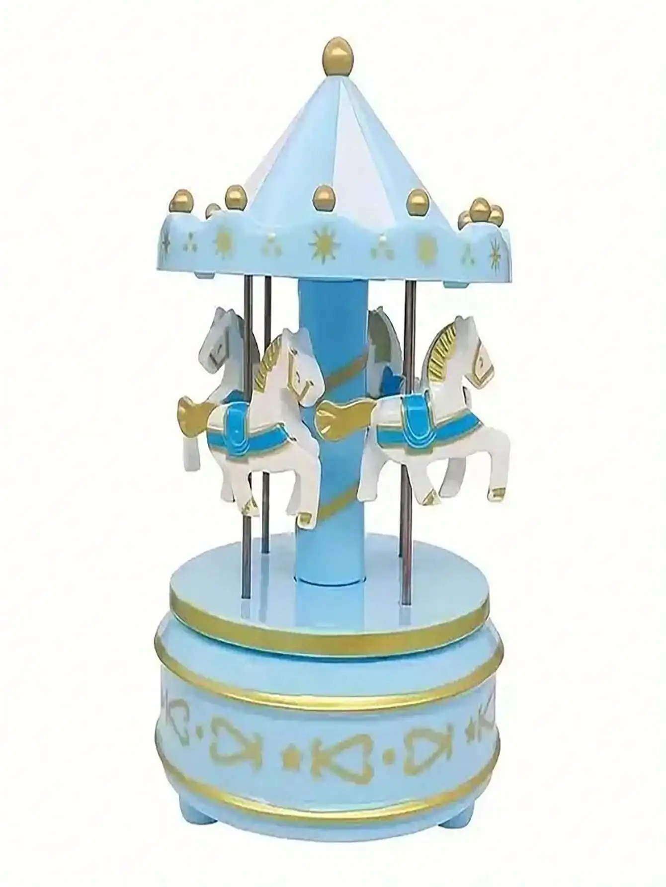 

Музыкальная шкатулка Merry-go-round синяя пластиковая