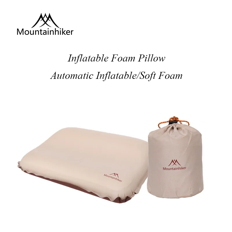

Self Inflating Camping Pillow, Foam Travel Pillows for Sleeping Traveling Ergonomic 3D Support Inflatable Pillow