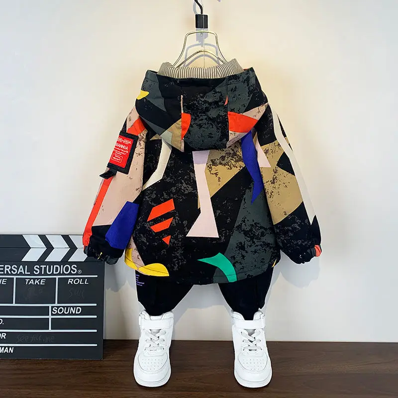 2023 New Boys Spring and Autumn Jacket Children's Cartoon Hooded Suit Jacket Baby Casual Children's Clothing 2-8 Years Old Coat enlarge