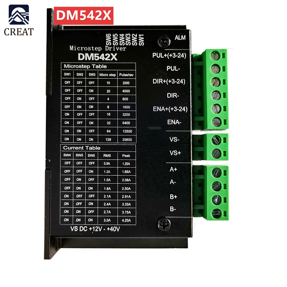 Цифровой Драйвер шагового двигателя DM542X DSP 2-фазный 4 2 а для 42/57 128 версия