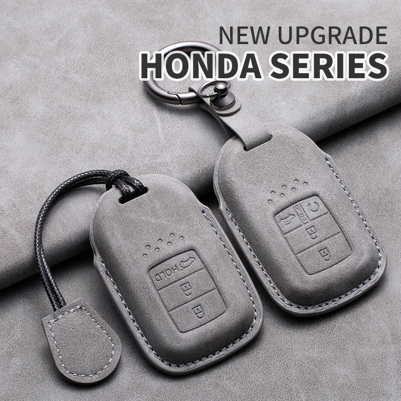 Фото Кожаный чехол для автомобильных ключей Honda Fit, Lucky, Vezel, City, Civic, Jazz, BRV, BR-V, HRV, HR-V, Shuttle, GP8, 19CRV, Jade, Fit, Freed, Odyssey №1
