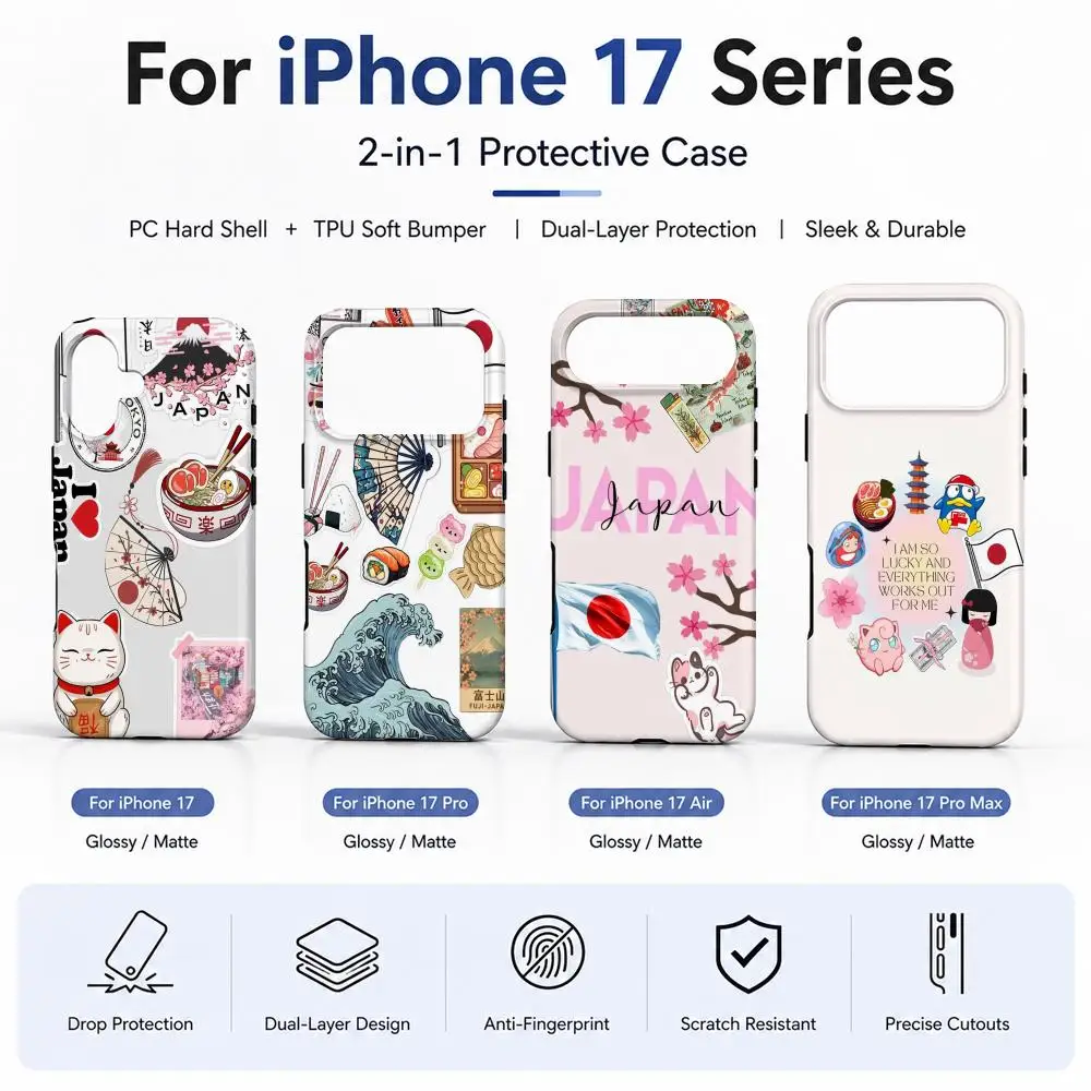 Фото Япония Токио Осака Канагава Материал чехла для телефона  Shell FOR IPhone 17 16 15 14 12 17Air 16e 13 Pro MAX 16Plus Cover №1