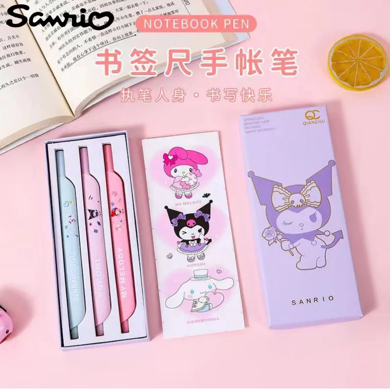 

Sanrio Anime Peripheral Cartoon Kawaii Cute Kulomi My Melody Creative Handbook Pen Set Multifunctional Gel Pen Gift Wholesale
