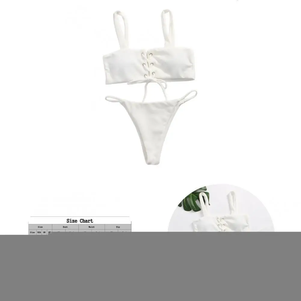 

Swim Bodysuit Spaghetti Strap Sexy Nice-looking Adjustable Tie Bathing Suit