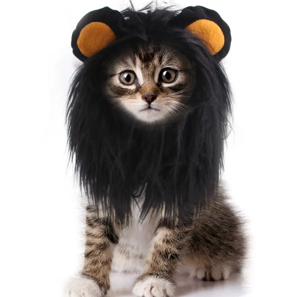 

Cute Lion Wig Outfits Cat Supplies Hat Costume Headdress Pet Accessories Dog Headgear Cat Hairwear