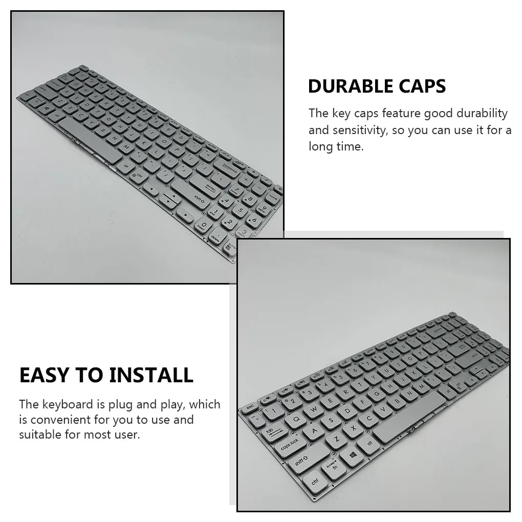 Keyboard Backlight Silver Equipment Home Office Repair Parts Replacement for Asus Vivobook X512 Laptops Layout