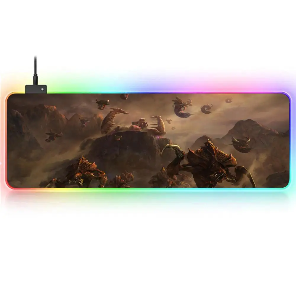 Коврик для мыши S-StarCraft 2 Z-Zerg RGB большой игровой коврик нескользящий клавиатуры с