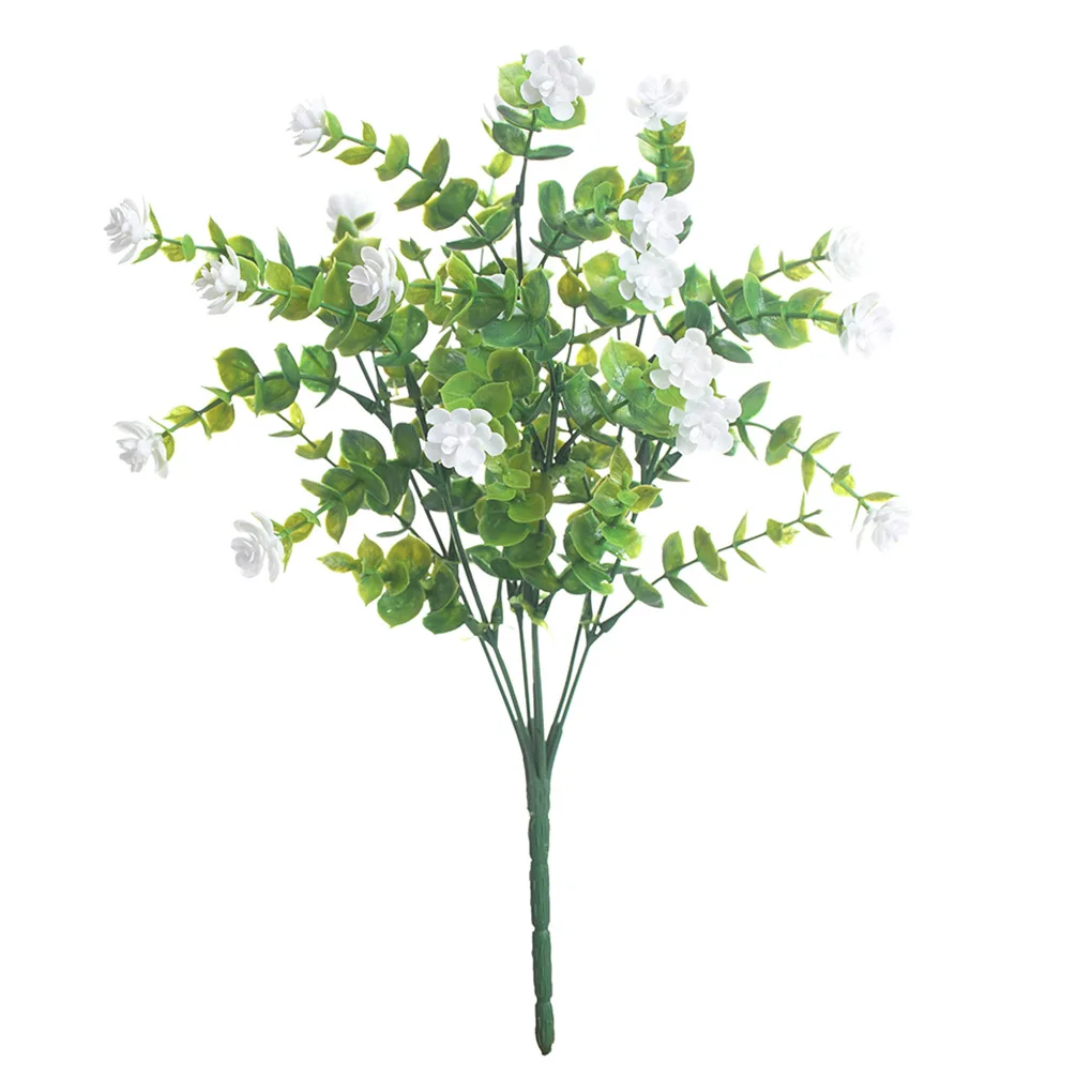 

Plastic Flower Bouquet Home Office Artificial Floral Decor Wedding Party Garden Fake Flower, Yellow