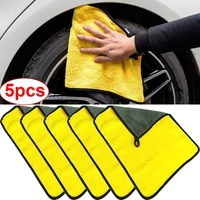 microfiber auto washing towel car cleaning thicken water absorption drying cloth auto wiping absorbent cloth car towels 1 5pcs