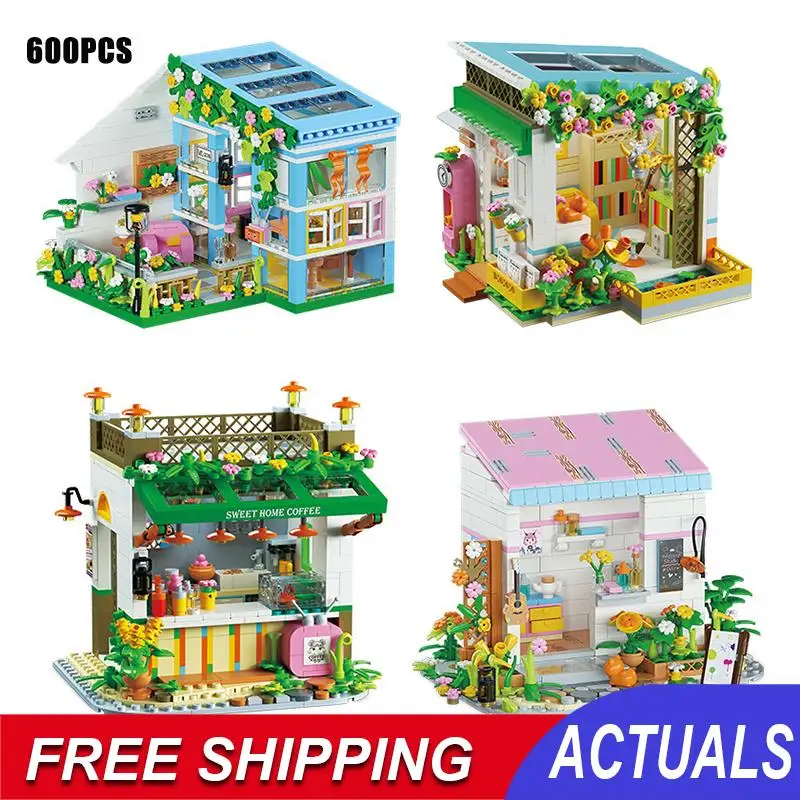 

City Street View Architecture Food Shop House Retail Store Restaurant Villa Building Block Construction Set Moc Brick Toys Kids