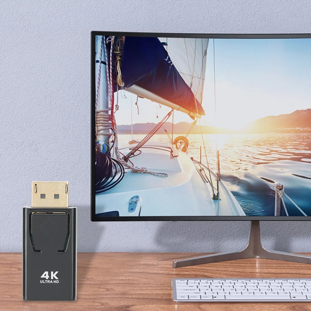 Фото 2 шт. адаптера Displayport-HD 4Kx2K, Plug and Play, Displayport (штекер) - HD (гнездо), DP-HD адаптер для проектора №4